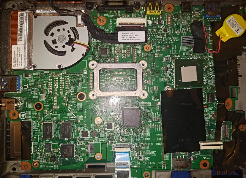 The motherboard before the modification